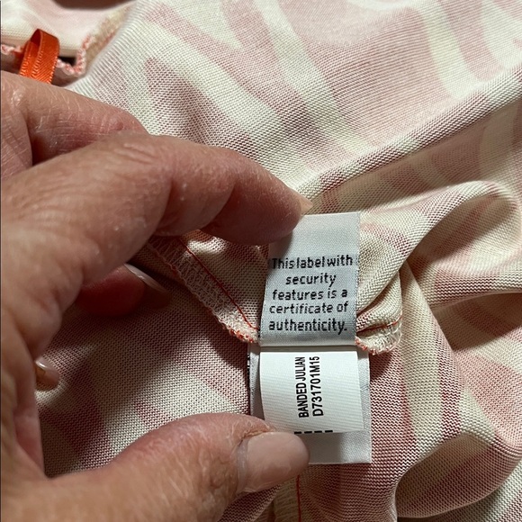 DVF NWOT Silk Burnt Orange Cream Geometric Midi Wrap Dress, Size L 12/14 - Picture 13 of 15